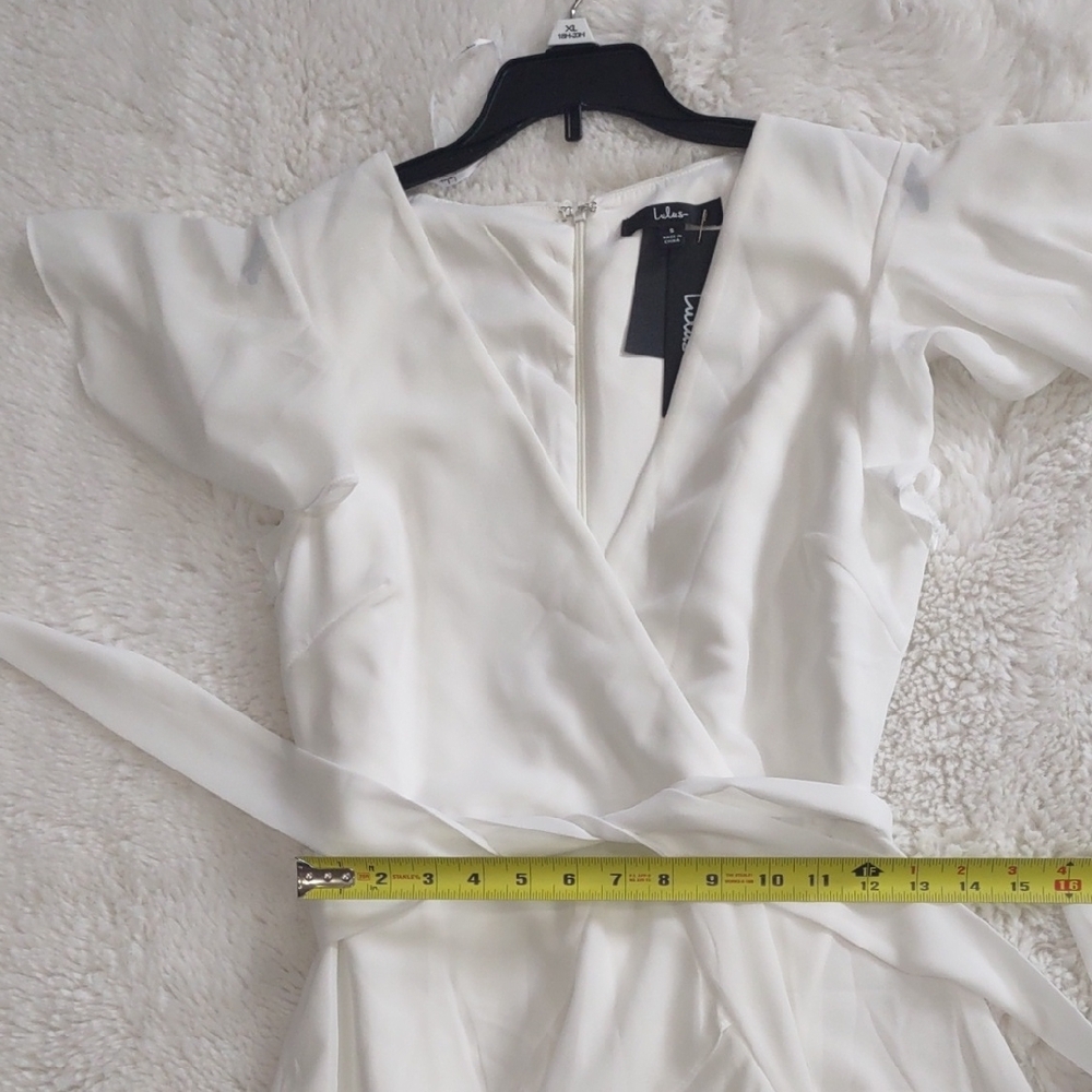 LULUS Elegant White Wrap Dress - Picture 13 of 16
